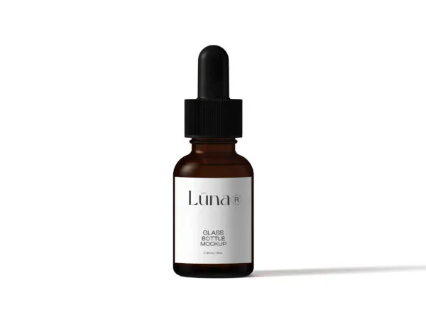 Glass Dropper Bottle Mockup in Front View 1
