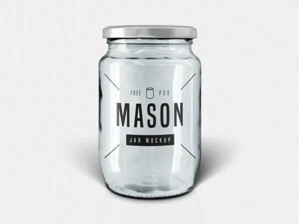 Glass Jar Mockup with Metal Cap 1