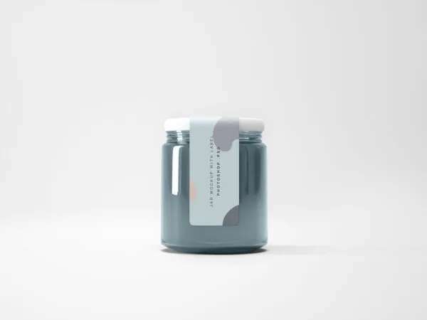 Glass Jar with Vertical Label Mockup 1