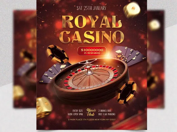 Glitter Casino Event Flyer Template 1