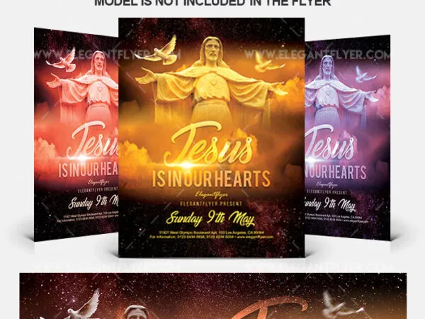 Glitter Church Flyer and Facebook Cover Template 1