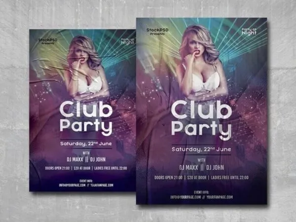 Glitter Club Event Flyer Template 1