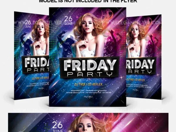 Glitter Concert Party Flyer and Facebook Cover Template 1