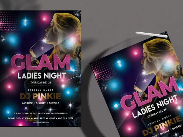 Glitter DJ Artist and Dance Flyer Template 1