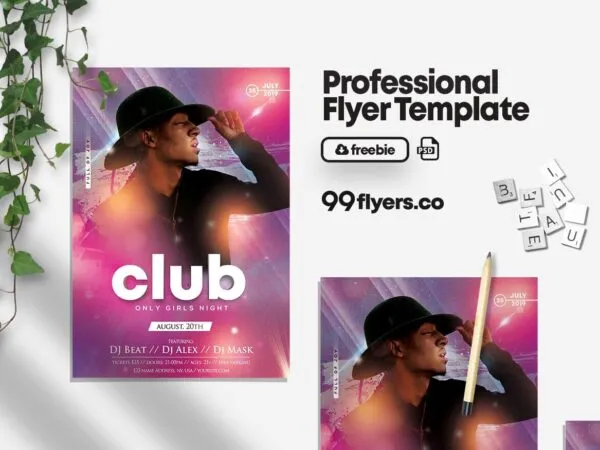 Glitter DJ Music Event Flyer Template 1