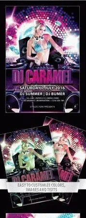 Glitter DJ Nightclub Party Flyer Template 1