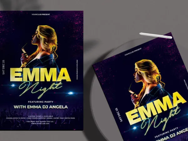 Glitter Futuristic Club Flyer Template 1