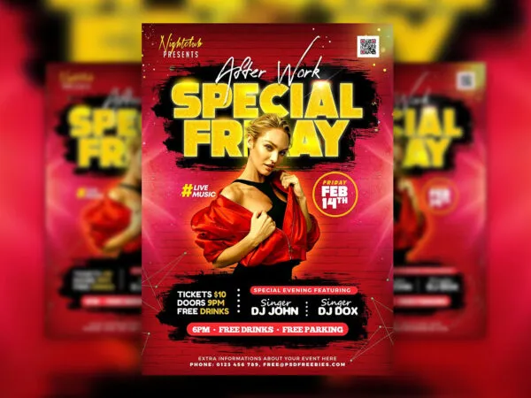 Glitter Geometric After Work Night Party Flyer Template 1