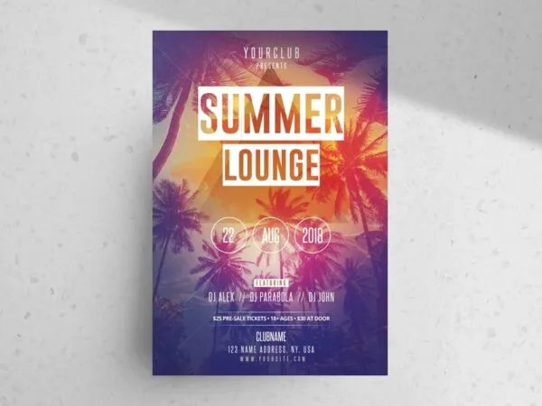 Glitter Geometric Summer Event Flyer Template 1