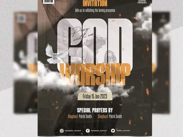 Glitter Modern Church Meeting Flyer Template 1