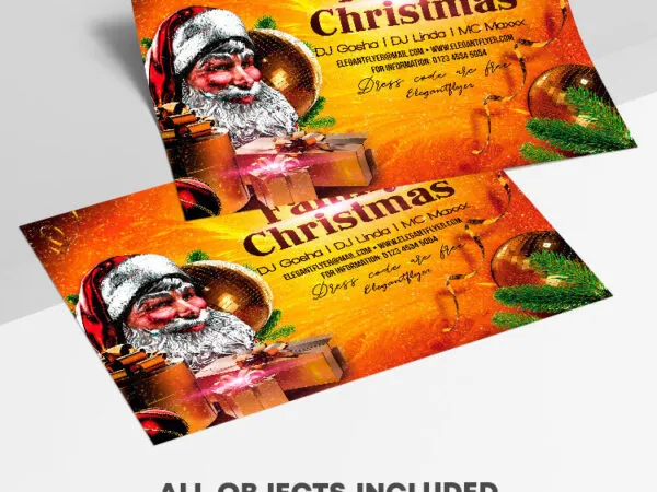 Glitter Orange Christmas Flyer Template 1