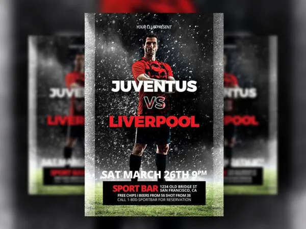 Glitter Soccer Game Flyer Template 1