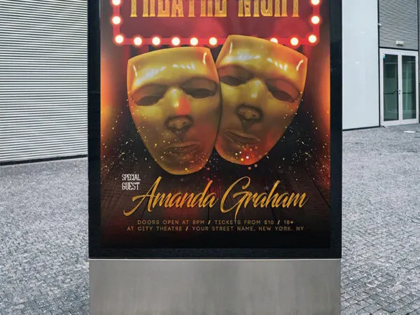 Glitter Theatre Night Poster Template 1