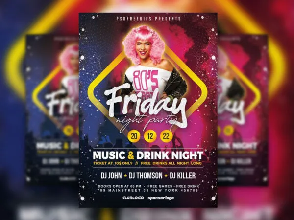 Glittering and Futuristic Nightclub Flyer Template 1