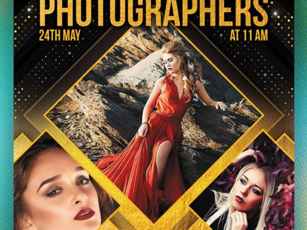 Glittery Grid Photographers Event Flyer Template 1