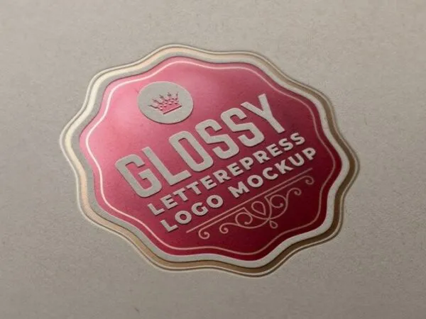 Glossy Foil Letterpress Logo Mockup 1