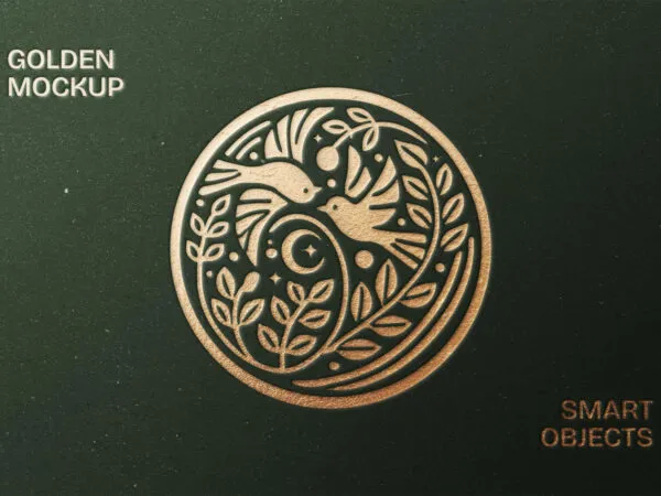 Gold Pressed Logo Mockup 1