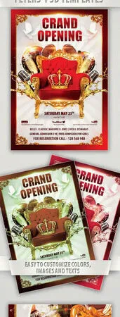 Gold and Luxury Grand Opening Party Flyer Template 1