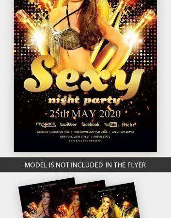 Gold and Luxury Night Party Flyer Template 1