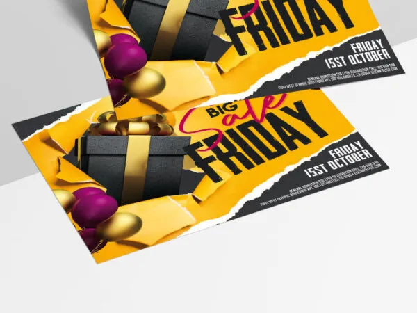 Golden Black Modern Sale Event Black Friday Flyer Template 1