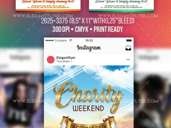 Golden Divine Classic Charity Event Flyer Template 1