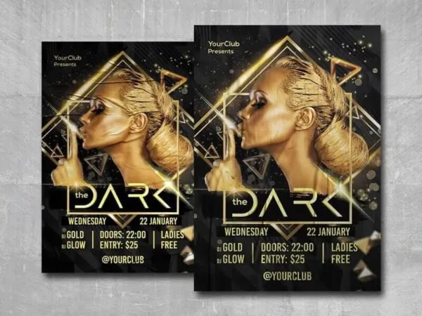 Golden Luxurious Nightclub Party Flyer Template 1