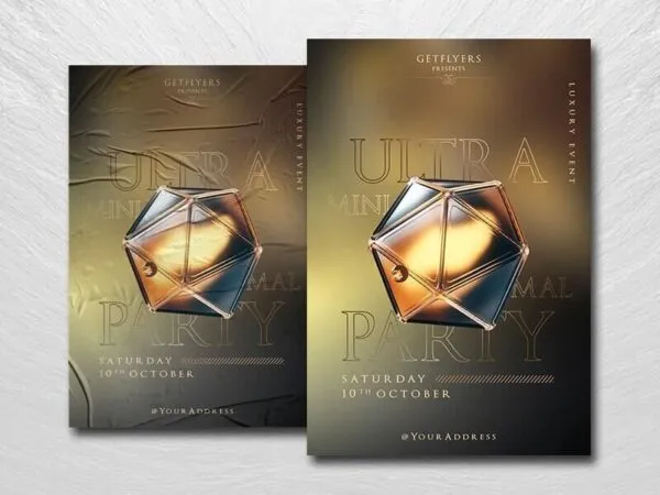 Golden Luxury Party Flyer Template 1