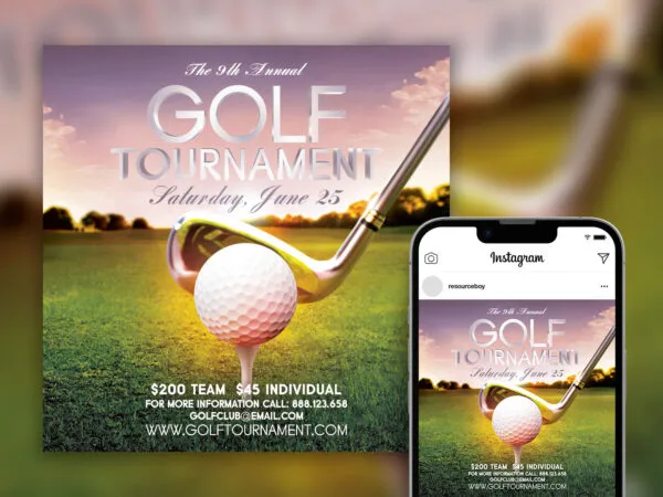 Golf Tournament Instagram Post Template 1