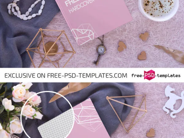 Gorgeous Hardcover Book Mockup With Lovely Scene 1