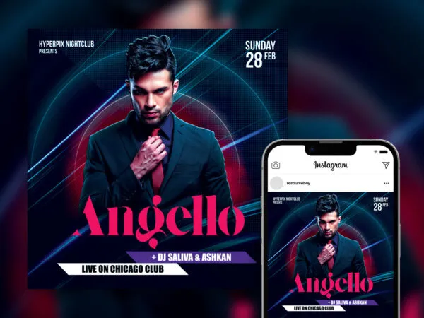 Gorgeous Stylish DJ Party Instagram Post Template 1