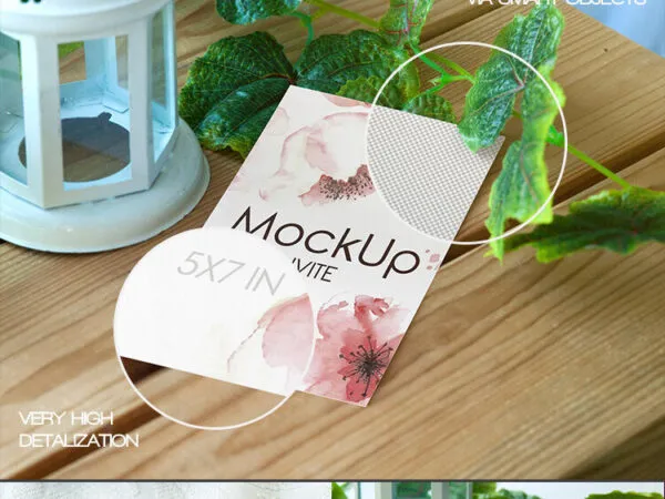 Gorgeous Wedding Card Mockup in Eight Different Setups 1