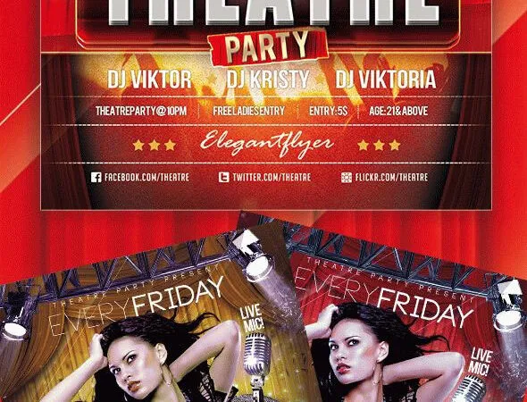 Gradient DJ Party Club Flyer Template 1
