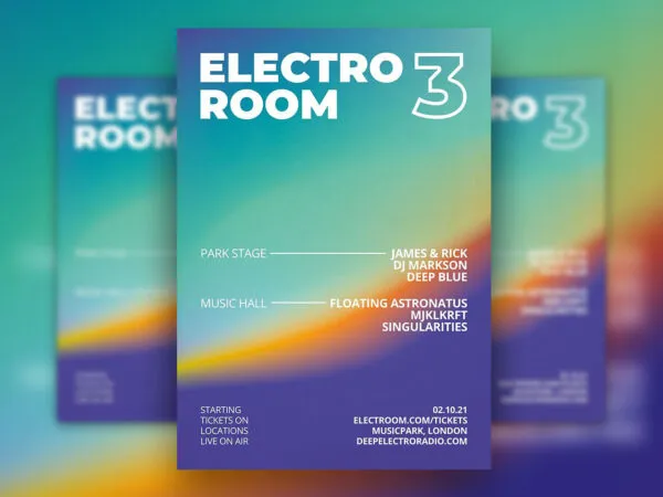 Gradient Electro Festival Poster Template 1