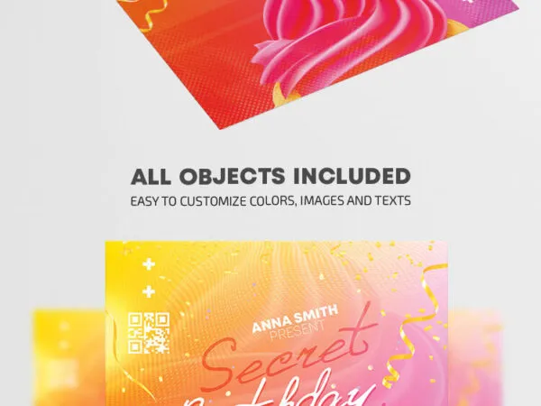 Gradient Festive Birthday Party Flyer Template 1