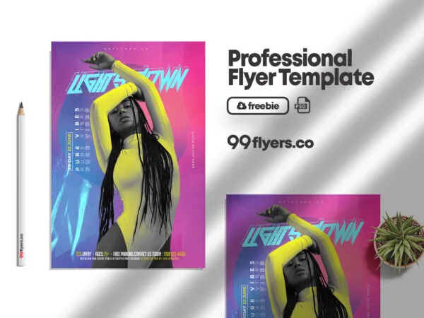 Gradient Modern Dance Party Flyer Template 1
