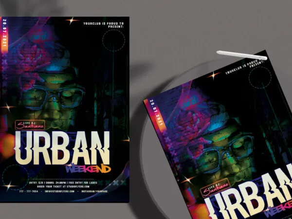 Graffiti Urban Modern Night Party Flyer Template 1