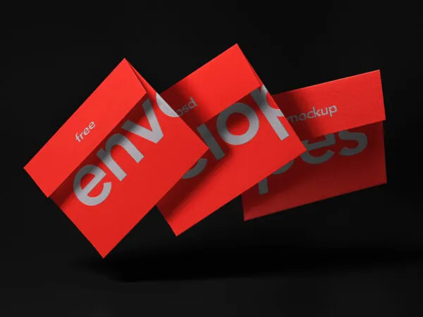 Gravity Invitation Envelope Mockup in Front Vision 1