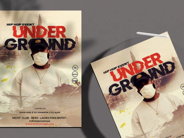Gray Grunge Hip Hop Event Flyer Template 1
