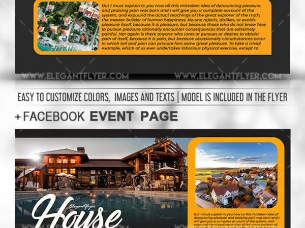 Gray Orange Real Estate Agency Flyer Instagram Post and Facebook Cover Templates 1