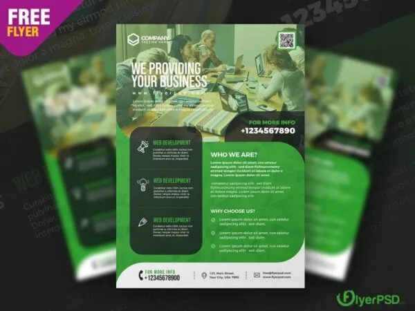 Green Abstract Corporate Flyer Template 1