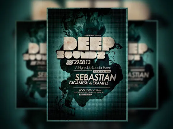 Green Dotty Night Party Flyer Template 1