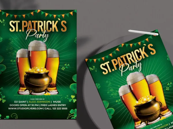 Green Festive Flyer Template of Feast of Saint Patrick 1