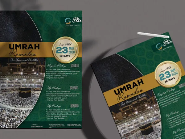 Green Modern Ramadan Umrah Flyer Template 1
