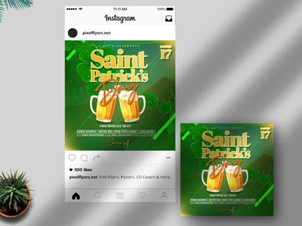 Green Saint Patricks Day Event Instagram Post 1