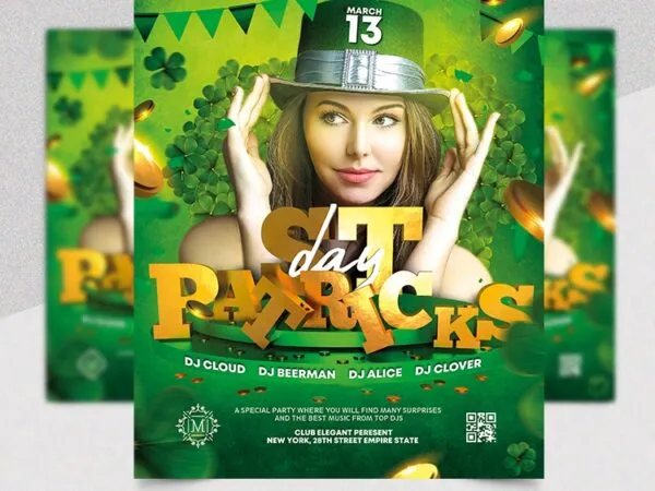 Green and Gold St. Patricks Day Flyer Template 1