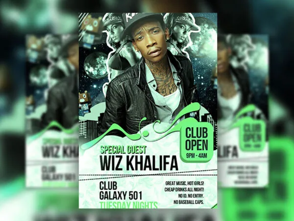 Green and White Hip Hop Flyer Template 1