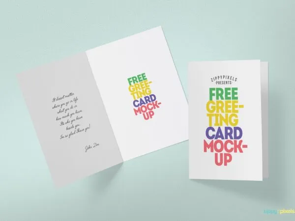 Greeting Card Mockup from a Top View 1