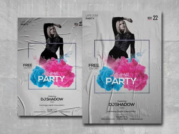 Grey Modern Party Flyer Template 1