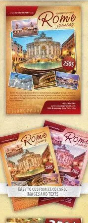 Grid Border Travel Agency Flyer Template 1