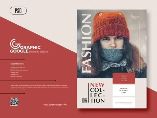 Grid Clean Fashion New Collection Flyer Template 1